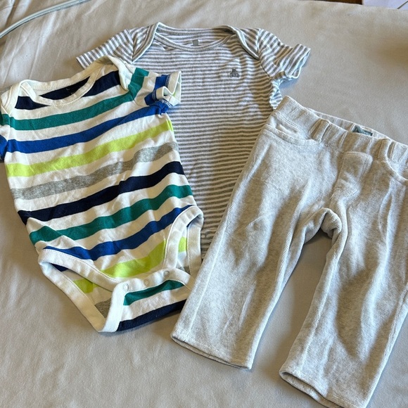 GAP Baby - Striped Onesies and jogger pants - Navy, White, Teal - Picture 1 of 7